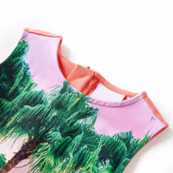 Kids' Dress Sleeveless Girl's Dress Tropical Scenery and Animal Print Coral - 128