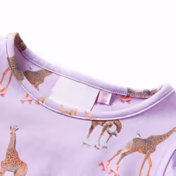 Kids' Dress with Ruffle Sleeves and Drawstring Girl's Dress Giraffe Print Lila - 92
