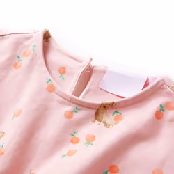 Kids' Dress with Drawstring Girl's Dress Puppy and Fruit Print Light Orange - 104