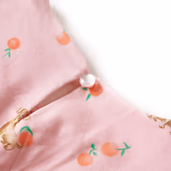 Kids' Dress with Drawstring Girl's Dress Puppy and Fruit Print Light Orange - 140