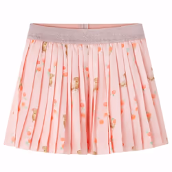 Kids' Pleated Skirt Girls' Skater Skirt Puppy and Fruit Print Light Orange - 104