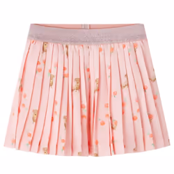 Kids' Pleated Skirt Girls' Skater Skirt Puppy and Fruit Print Light Orange - 116