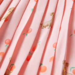 Kids' Pleated Skirt Girls' Skater Skirt Puppy and Fruit Print Light Orange - 116