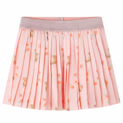 Kids' Pleated Skirt Girls' Skater Skirt Puppy and Fruit Print Light Orange - 128