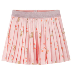 Kids' Pleated Skirt Girls' Skater Skirt Puppy and Fruit Print Light Orange - 128