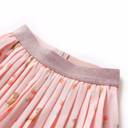 Kids' Pleated Skirt Girls' Skater Skirt Puppy and Fruit Print Light Orange - 140