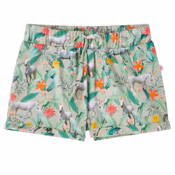 Kids' Shorts with Drawstring Toddler Pants Unicorn and Plant Print Light Khaki - 104