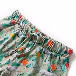 Kids' Shorts with Drawstring Toddler Pants Unicorn and Plant Print Light Khaki - 140