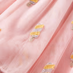 Kids' Skirt with Tulle and Popsicle Embroidery Kids Girl's Skirt Light Pink - 92