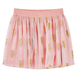 Kids' Skirt with Tulle and Popsicle Embroidery Kids Girl's Skirt Light Pink - 116