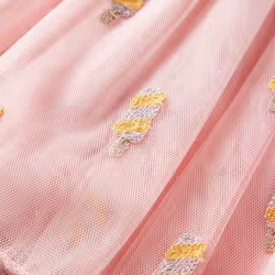 Kids' Skirt with Tulle and Popsicle Embroidery Kids Girl's Skirt Light Pink - 116