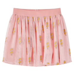 Kids' Skirt with Tulle and Popsicle Embroidery Kids Girl's Skirt Light Pink - 140
