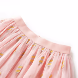 Kids' Skirt with Tulle and Popsicle Embroidery Kids Girl's Skirt Light Pink - 140