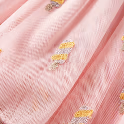 Kids' Skirt with Tulle and Popsicle Embroidery Kids Girl's Skirt Light Pink - 140