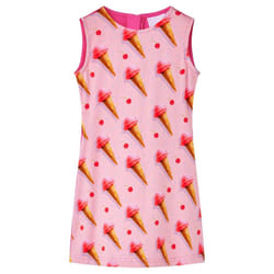 Kids' Dress School Children's Sleeveless Dress Ice Cream Print Bright Pink - 104