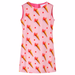 Kids' Dress School Children's Sleeveless Dress Ice Cream Print Bright Pink - 128