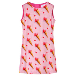 Kids' Dress School Children's Sleeveless Dress Ice Cream Print Bright Pink - 128