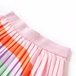 Kids' Pleated Skirt Girls' Short Skirt Skater Skirt Rainbow Print Light Pink - 104