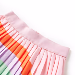 Kids' Pleated Skirt Girls' Short Skirt Skater Skirt Rainbow Print Light Pink - 140