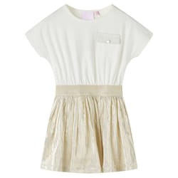 Kids' Dress with Short Sleeves School Children's Casual Girls Dresses Ecru - 116