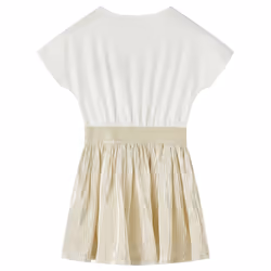Kids' Dress with Short Sleeves School Children's Casual Girls Dresses Ecru - 128