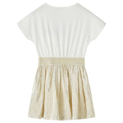 Kids' Dress with Short Sleeves School Children's Casual Girls Dresses Ecru - 128