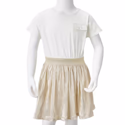 Kids' Dress with Short Sleeves School Children's Casual Girls Dresses Ecru - 140