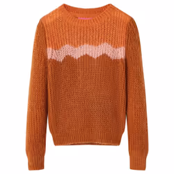 Kids' Sweater Children Toddler Pullover Sweatshirt Knitwear Knitted Cognac - 92