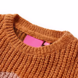 Kids' Sweater Children Toddler Pullover Sweatshirt Knitwear Knitted Cognac - 116