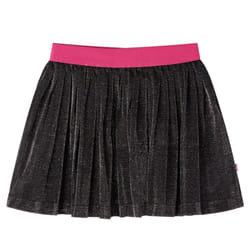 Kids' Pleated Skirt with Glitter School Girls' Shrot Skirt Skater Skirt Navy - 92
