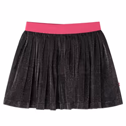 Kids' Pleated Skirt with Glitter School Girls' Shrot Skirt Skater Skirt Navy - 104