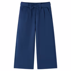 Kids' Pants Toddler Trousers with Pockets Clothes Pants with Wide Legs Navy - 128