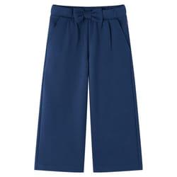 Kids' Pants Toddler Trousers with Pockets Clothes Pants with Wide Legs Navy - 128