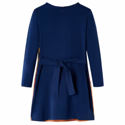 Kids' Dress with Long Sleeves Toddler Children Kids Girl's Dress Horses Print - navy, 116