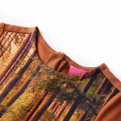Kids' Dress with Long Sleeves Toddler Children Kids Girl's Dress Horses Print - cognac, 92