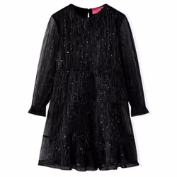 Kids' Dress with Long Sleeves Children Kids Girl's Dress Sequin Design Black - 92