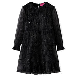 Kids' Dress with Long Sleeves Children Kids Girl's Dress Sequin Design Black - 92