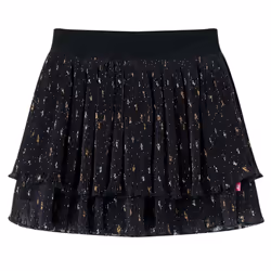 Kids' Skirt Girl's Skater Skirt Toddler Short Skirt Tiered Ruffle Design Black - 104