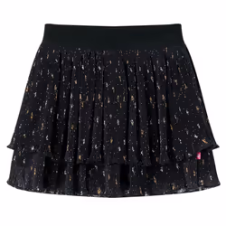 Kids' Skirt Girl's Skater Skirt Toddler Short Skirt Tiered Ruffle Design Black - 116