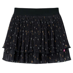 Kids' Skirt Girl's Skater Skirt Toddler Short Skirt Tiered Ruffle Design Black - 140