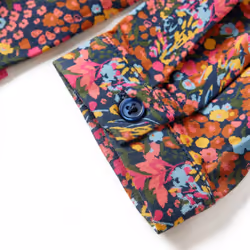 Kids' Dress with Long Sleeves School Girls Dress Flowers Print Multicolour - 104