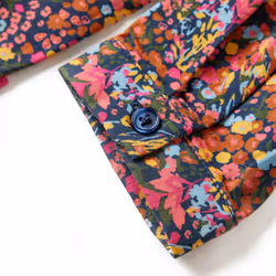 Kids' Dress with Long Sleeves School Girls Dress Flowers Print Multicolour - 140