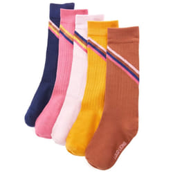 Kids' Socks Children Cotton Socks Toddler School Socks 5 Pairs Striped Print - 23-26