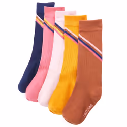Kids' Socks Children Cotton Socks Toddler School Socks 5 Pairs Striped Print - 26-29