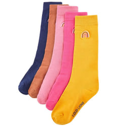 Kids' Socks Children Cotton Socks Toddler School Socks 5 Pairs Rainbow Design - 26-29