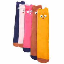 Kids' Socks Children Cotton Socks Toddler School Socks 5 Pairs Animal Design - 23-26