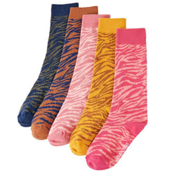 Kids' Socks Children Cotton Socks Toddler School Socks 5 Pairs Zebra Print - 30-34