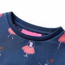 Kids' Dress Long Sleeve Children Girl's Dresses Ballerina Print Navy Blue - 92