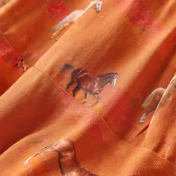 Kids' Skirt Girls Skater Skirt Children School Short Skirt Horses Print Cognac - 92