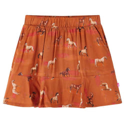 Kids' Skirt Girls Skater Skirt Children School Short Skirt Horses Print Cognac - 104
